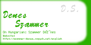 denes szammer business card